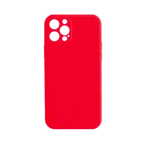 Soft Silicone Case with Camera Shield for Apple iPhone 12 Pro Max Red